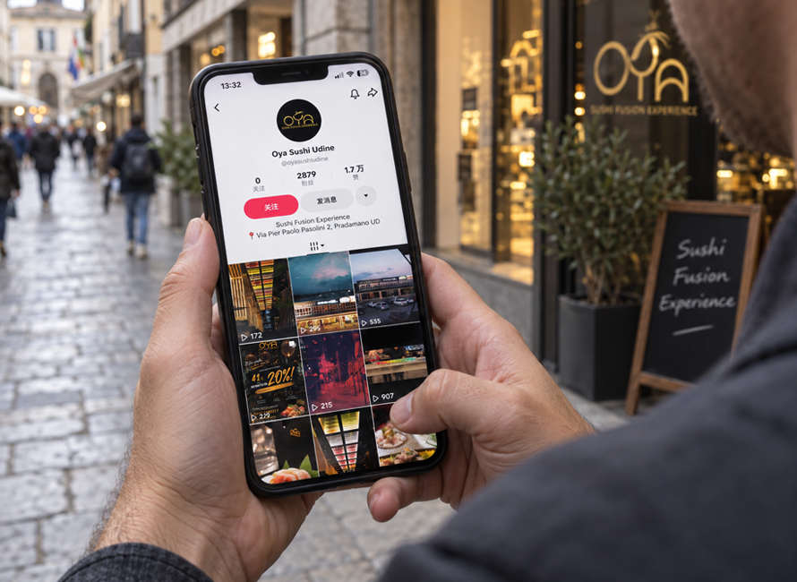 OYA restaurant Instagram content shown on a phone
